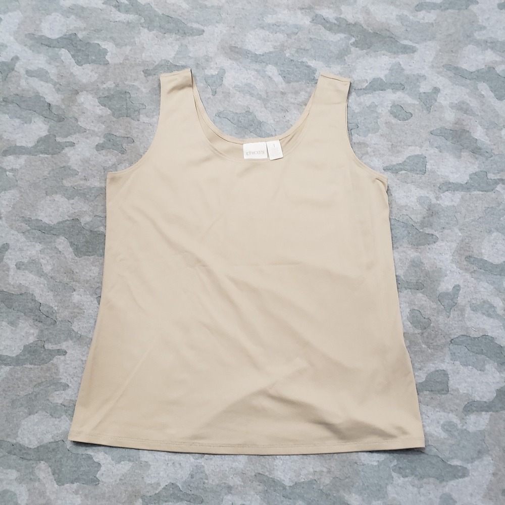 Chico's Tank Top Womens 1 Tan Pullover Sleeveless